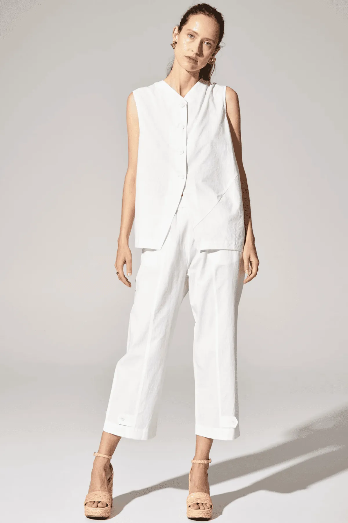 AVA DRAPED REVERSIBLE TANK WHITE
