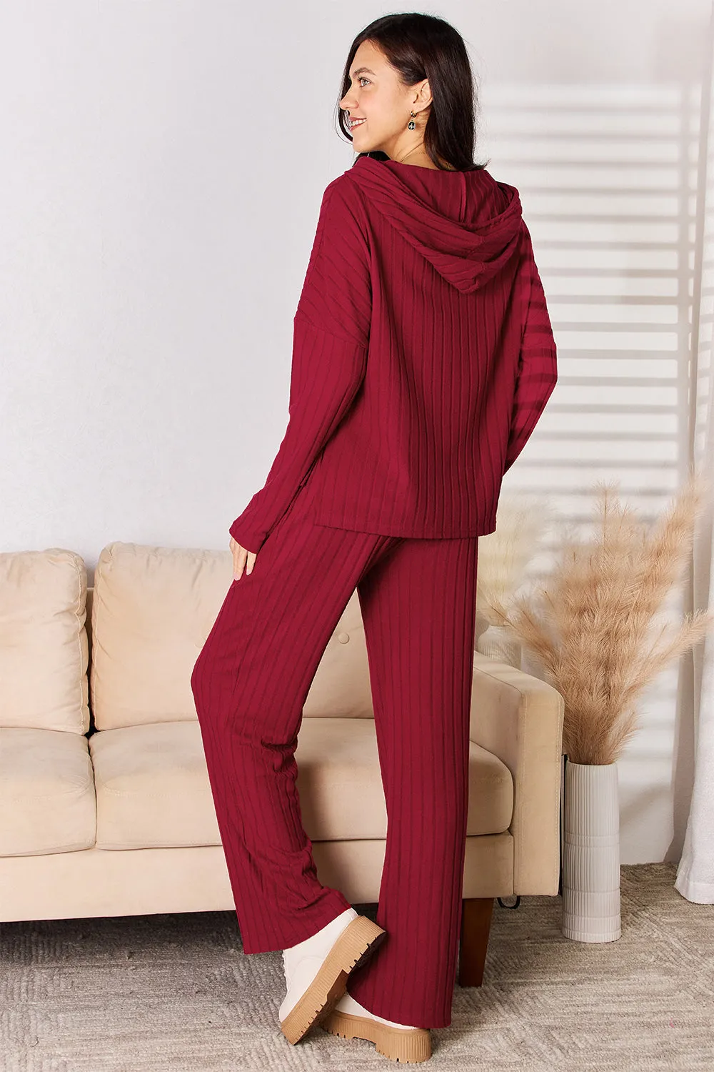 Ribbed Hoodie & Pants Set
